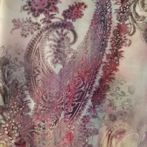 Chicos Womens Embellished Sequin Tunic Top Blouse - Picture 8 of 10